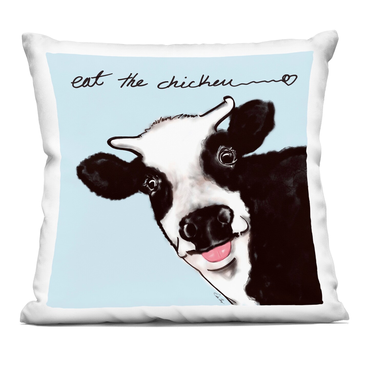 Stupell Industries Eat The Chicken Funny Cow Decorative Printed Pillow design by Stella Chang, 18 x 7 x 18