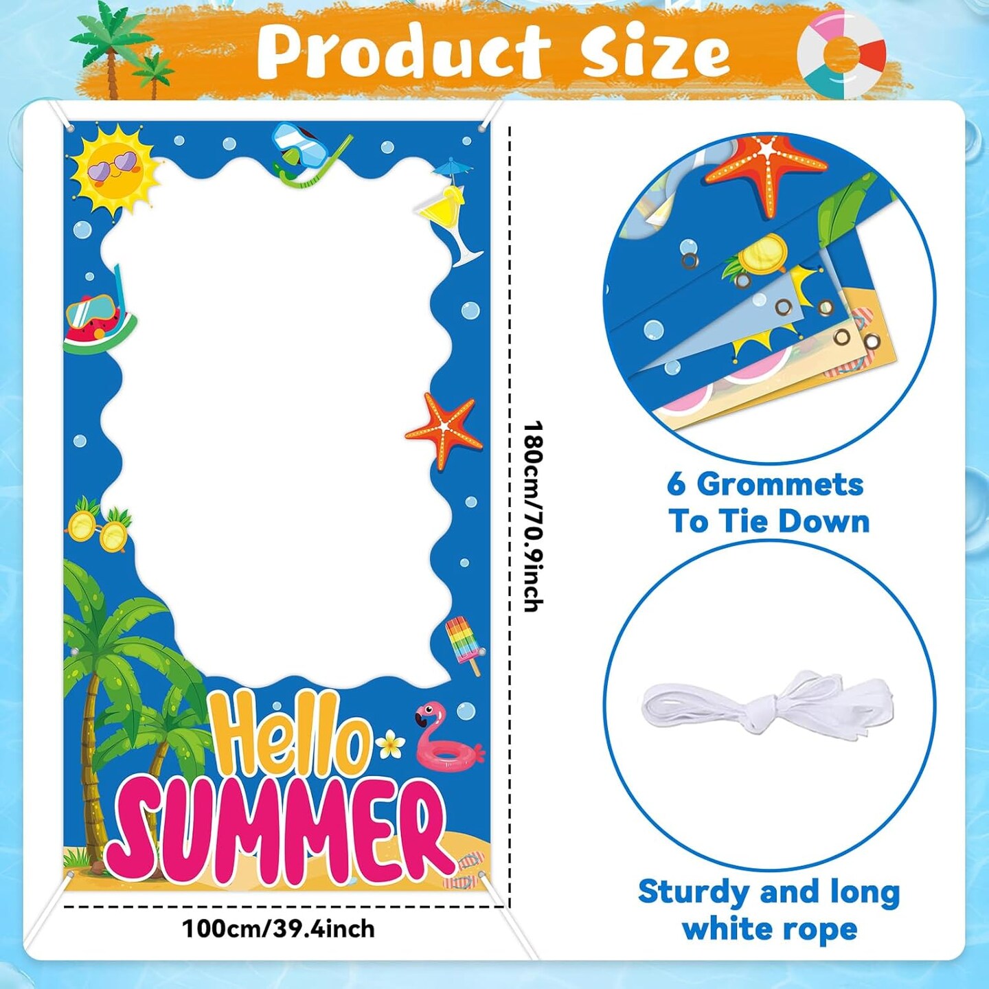 Summer Pool Party Decorations Photo Booth Props