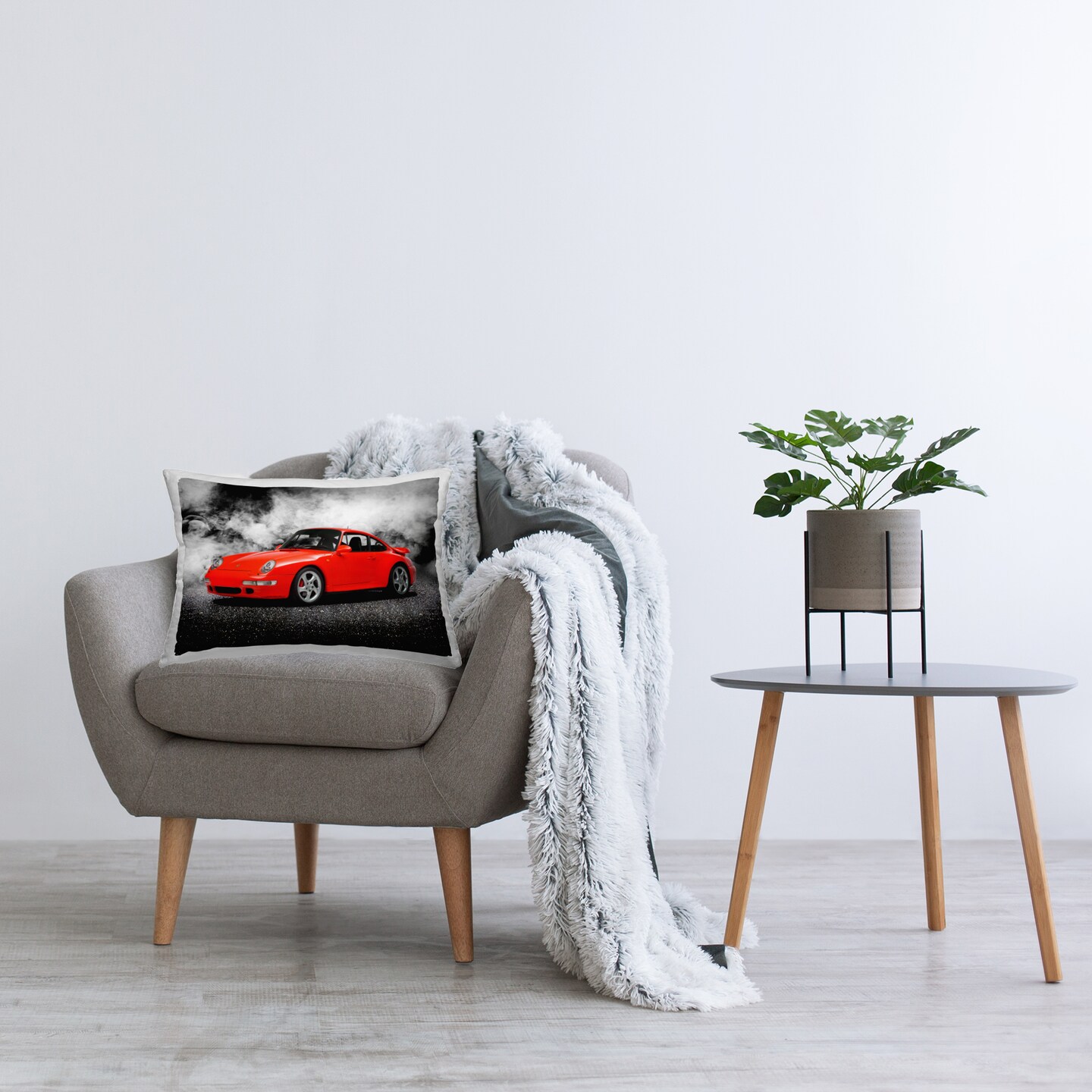 Stupell Industries Bold Red Sports Car Decorative Printed Pillow design by Mark Rogan, 14 x 7 x 20