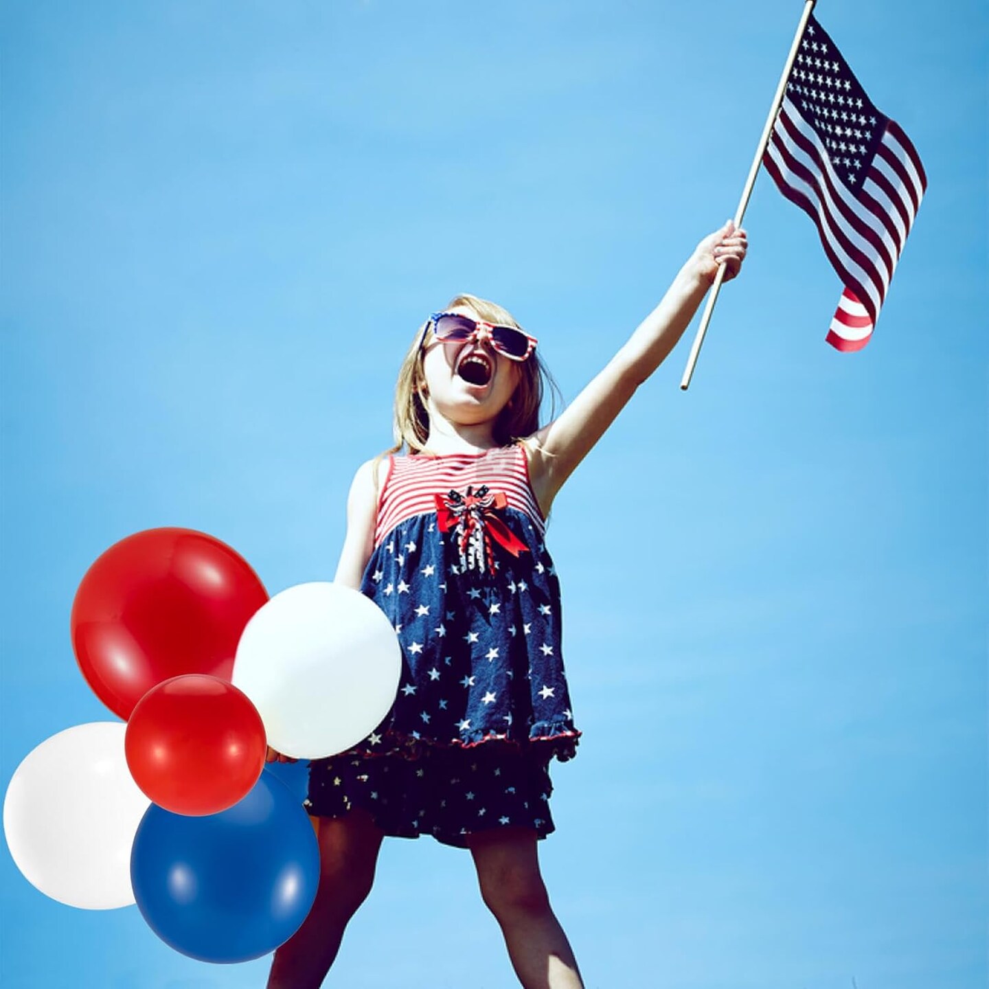 30Pcs Red White and Blue Balloons - 4th of July Decorations Independence Day Patriotic Anniversary De Fiestas Balloons for Birthday Party Balloons Decoration 12 Inch