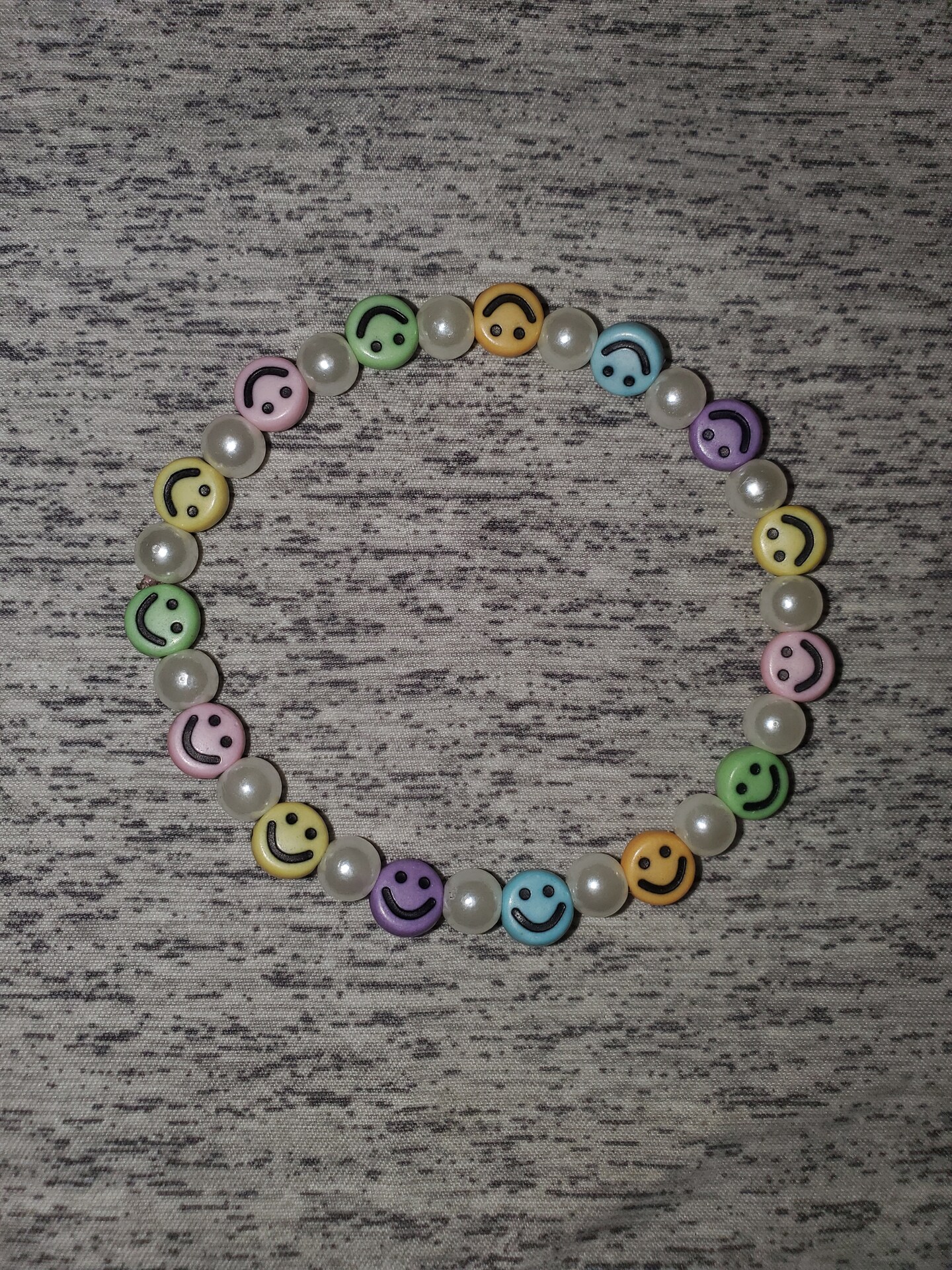 ブレスレット BLACKPURPLE Smiley Stone Chain Bracelet BMH1332 Cherry Tree Collection | Stretch Bracelet | 8mm Beads (Jet