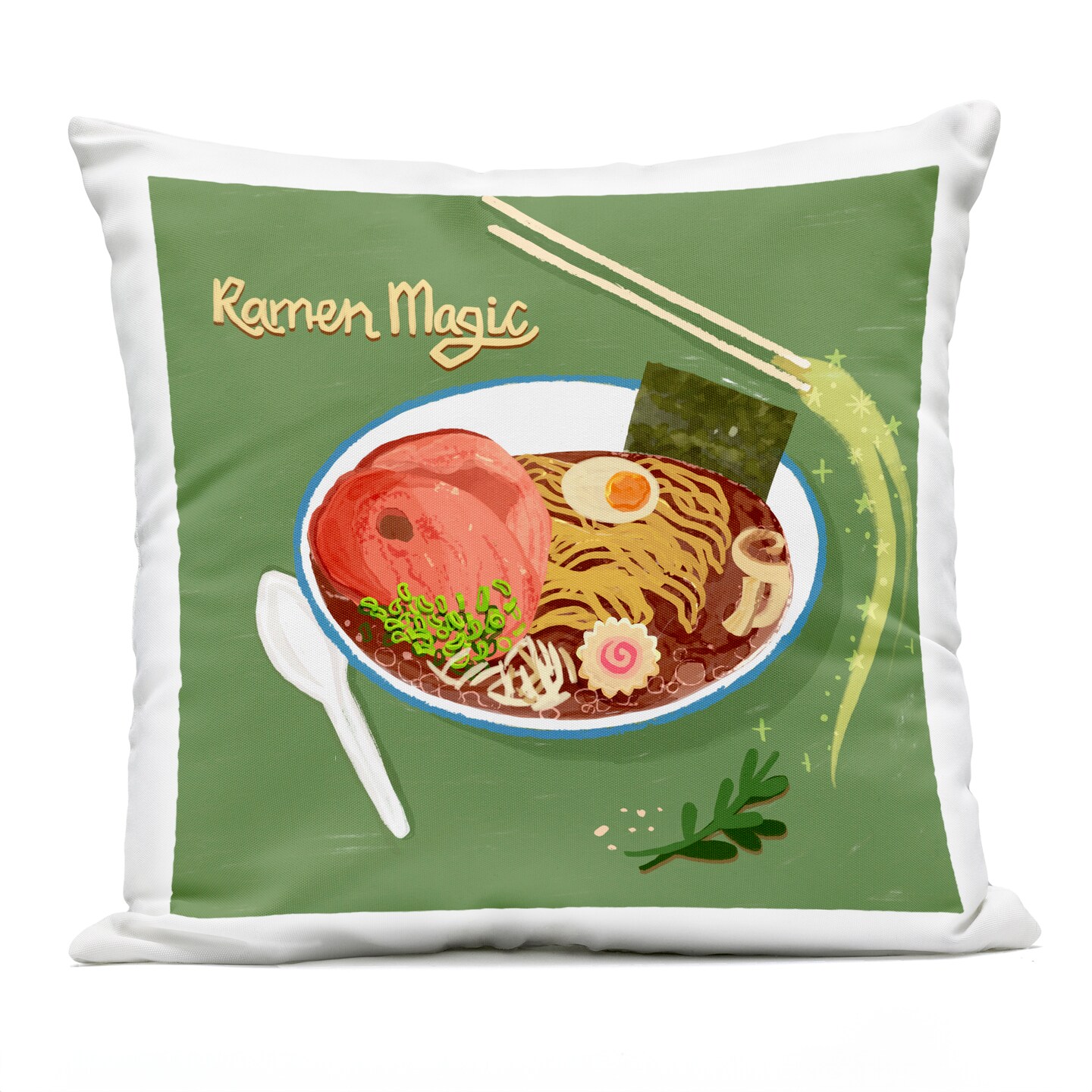Stupell Industries Ramen Magic International Meal Outdoor Printed Pillow design by Juliet Rose Philips , 18 x 7 x 18