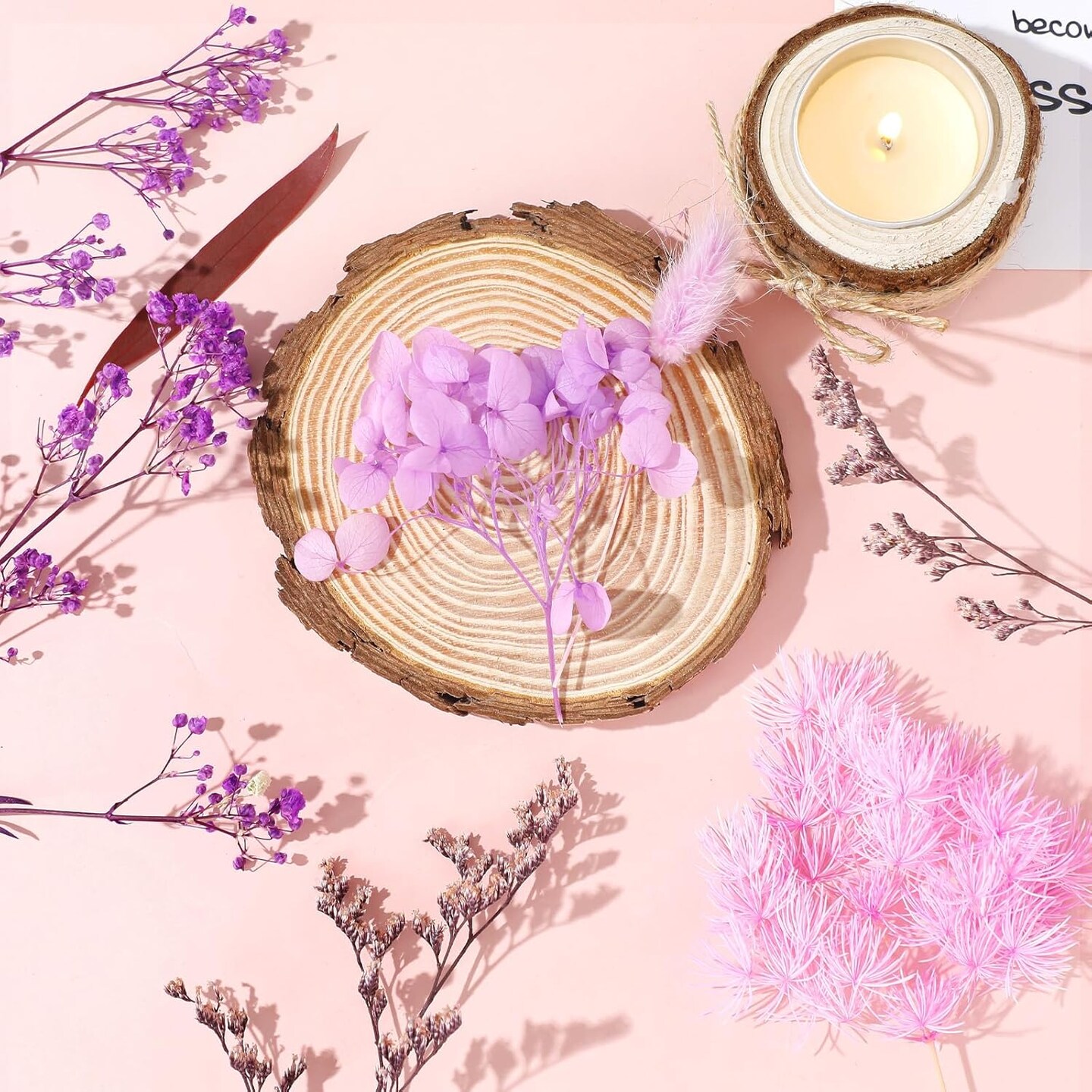 Real Dried Flowers, Natural Dry Flowers Mixed Natural Pressed Flowers Flores Secas Dried Florals for Crafts,Resin,Candle Making