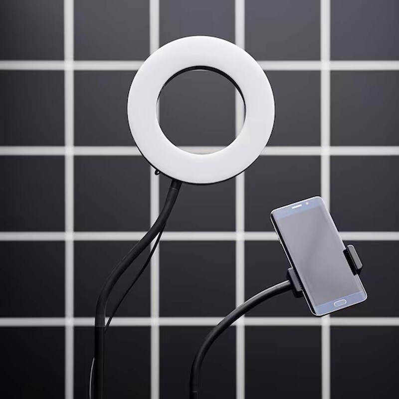 LED Ring Lamp with Phone Holder Adjustable Light