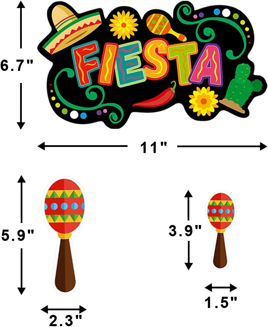Let&#x27;s Fiesta Cutouts Cinco De Mayo Festival Cut-Outs Mexican Party 30 Count