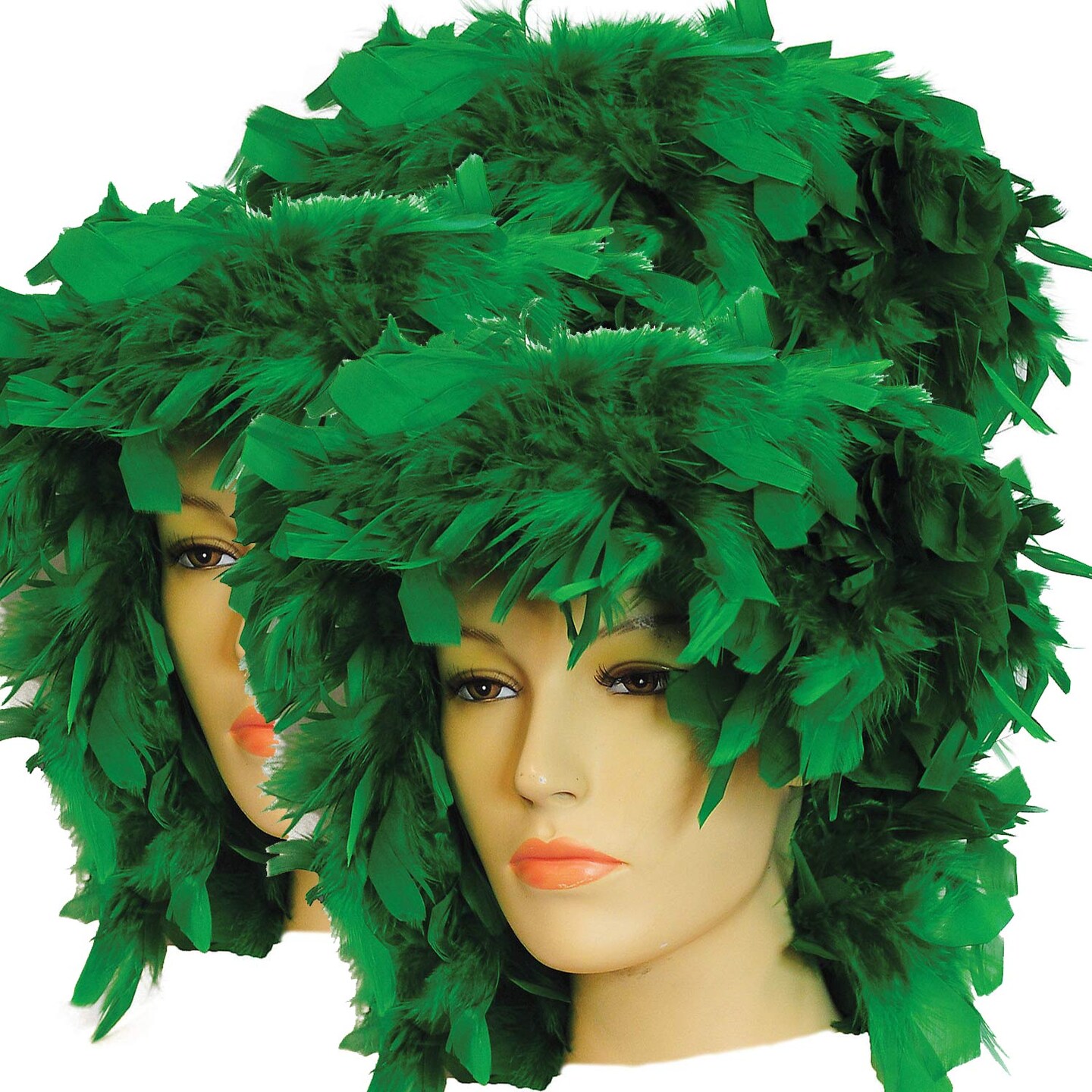 Vibrant Green Feathered Wig