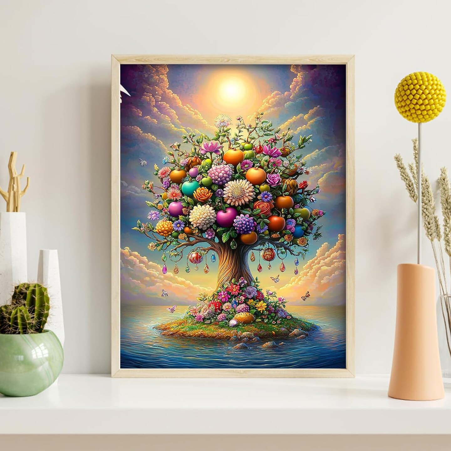 Tree of Life Diamond Art Kits for Adults, 5D Diamond Painting Kits for Beginners DIY Full Drill Diamonds Painting Pictures, Diamond Gem Art Painting DIY Crafts Kit for Home Wall Decor 12x16inch