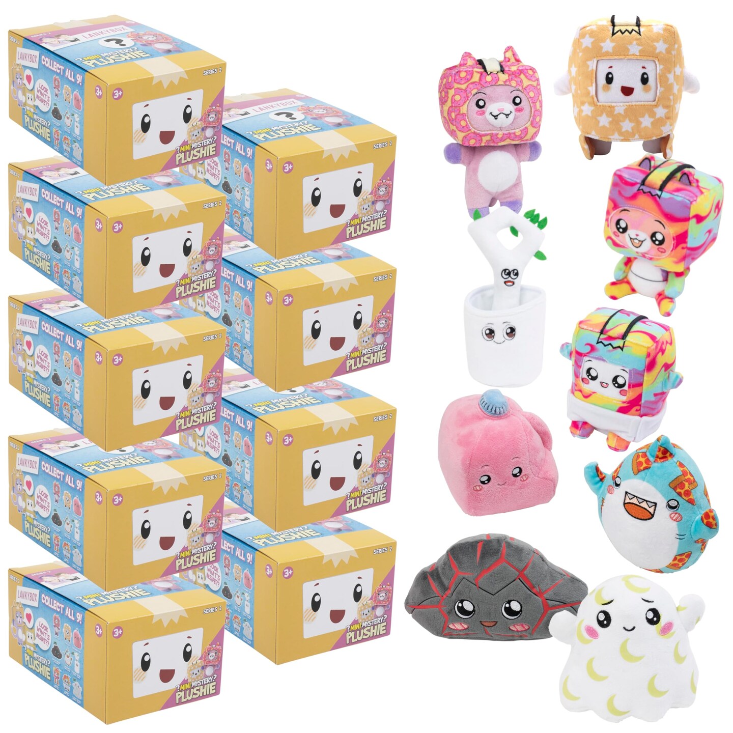 LankyBox Mini Mystery Plush, 9 Pack Bundle, Series 2, Collectible Blind Box Mini Plush, Officially Licensed Merch