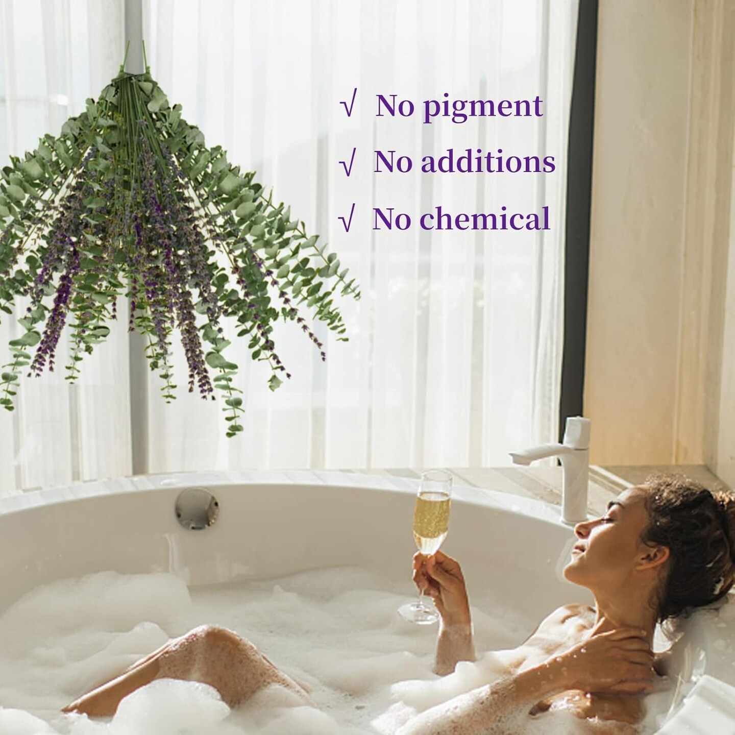 68 PCS Dried Eucalyptus Stems &#x26; Lavender Flowers Bundle for Shower,17&#x27;&#x27; Natural Real Live Eucalyptus Leaves &#x26; Aromatic Lavender Shower Plant, Mother&#x27;s Day, Home Decoration,Fragrance