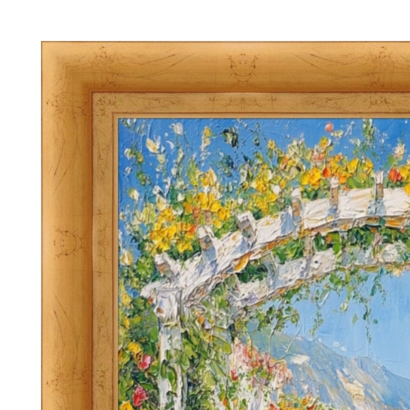 Italian Florentine Gold Leaf Shadow Box Picture Frame 22x22 frame
