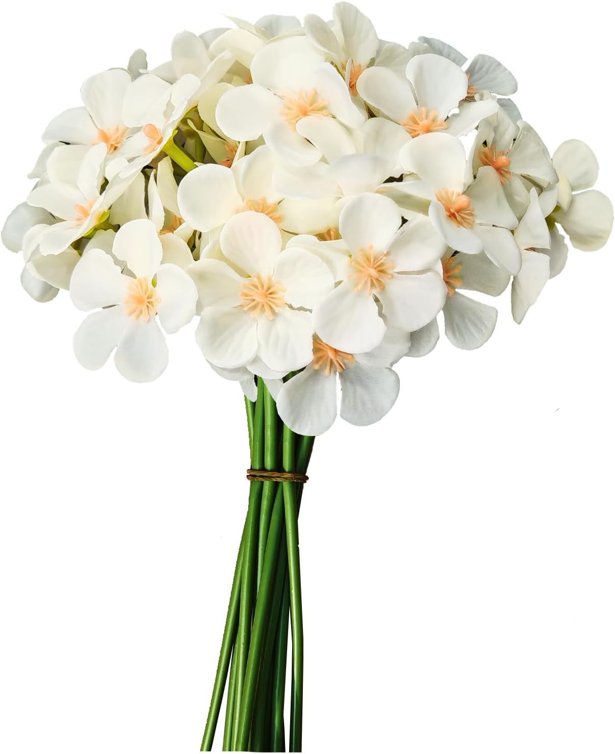 Summer Floral Arrangement &#x2013; Faux Hydrangea Artificial Bouquets, 14 Stems Fake Small Silk Flowers for Vase, Wedding and Baby Shower Centerpieces