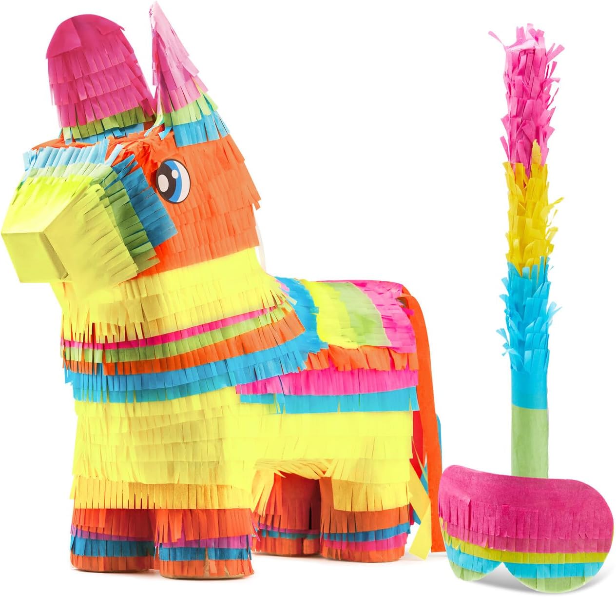 Cinco De Mayo Donkey Pinata for Kids Birthday Party, (13 x 20 x 5 in.) for Fun Fiesta Taco Party Supplies, Luau Event Photo Props, Mexican Theme Decoration, Carnivals Festivals, Taco Tuesday Event