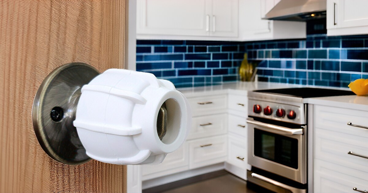 Enjoy Cover | Door Handle Grip Doorstop Knob Stopper Cover, Set of 2 Door Knob Grips Universal Size Protects Walls from Dents and Damage