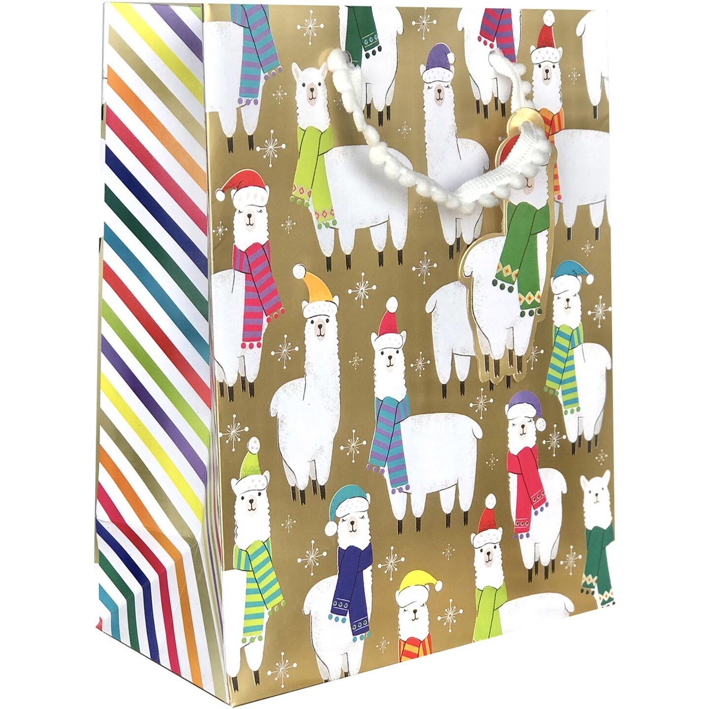 Pack/6: Christmas Llama Gift Bag - 8 x 4 x 10&#x22;