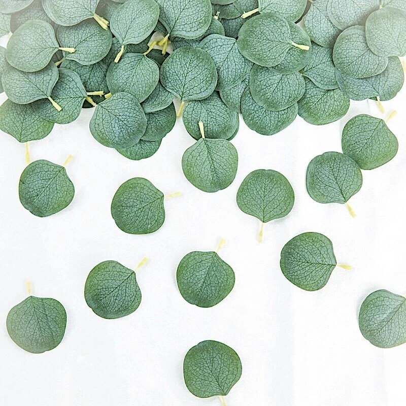 200 Frosted Green Artificial Eucalyptus GREENERY LEAVES