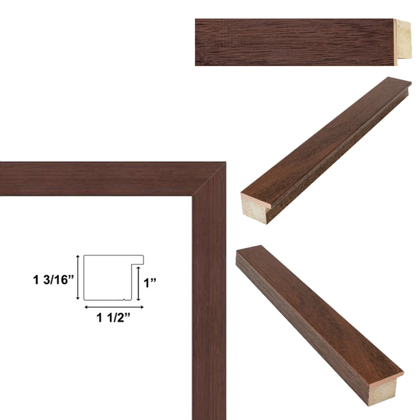 Dark Walnut Wood Grain Picture Frame - Home Office Decor 11x14 frame