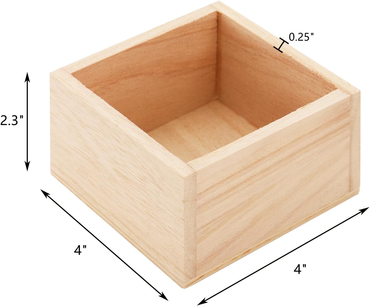 12 Pack Unfinished Small Wooden Box Craft Storage Organizer