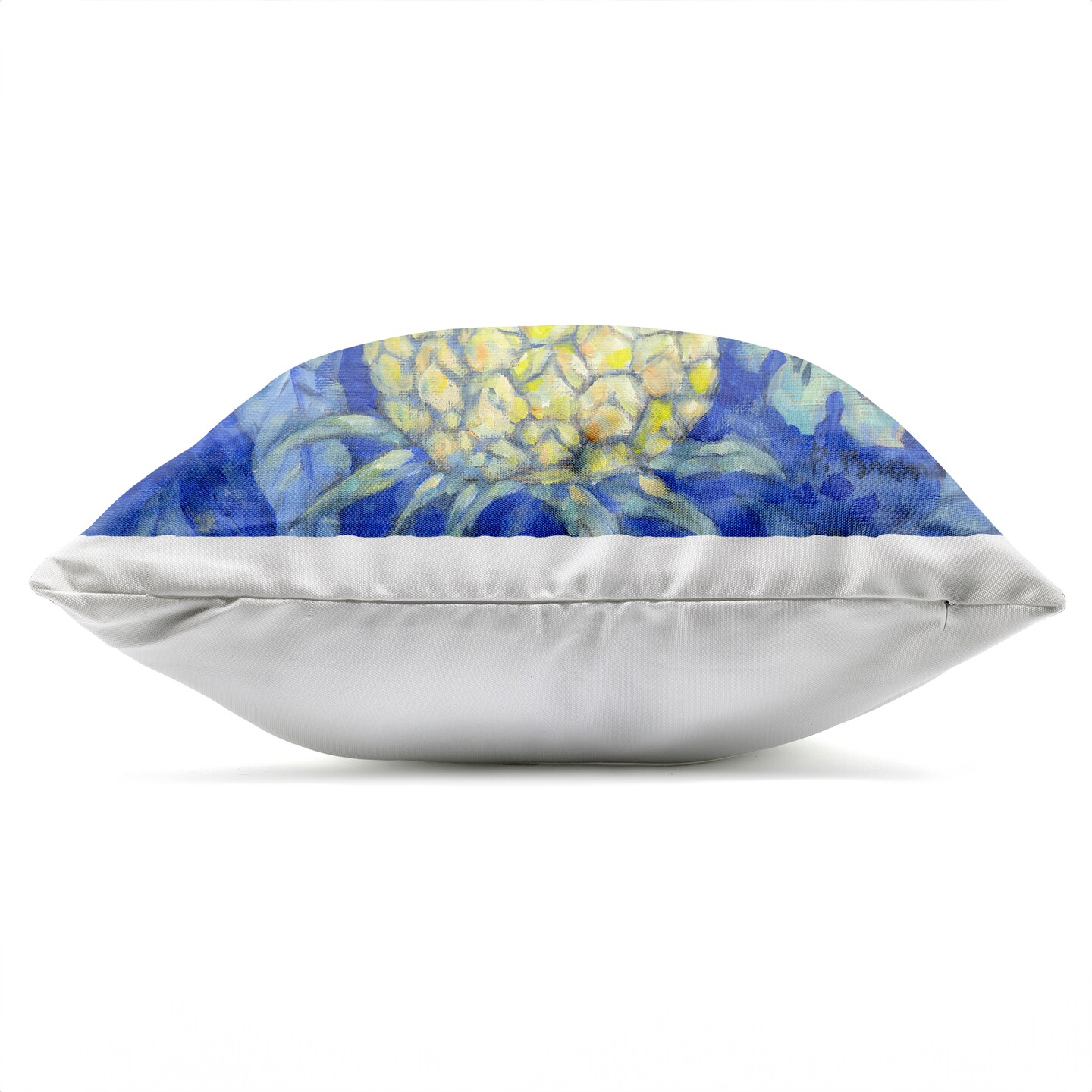 Stupell Industries Tropical Pineapple on Blue Outdoor Printed Pillow design by Paul Brent, 18 x 7 x 18