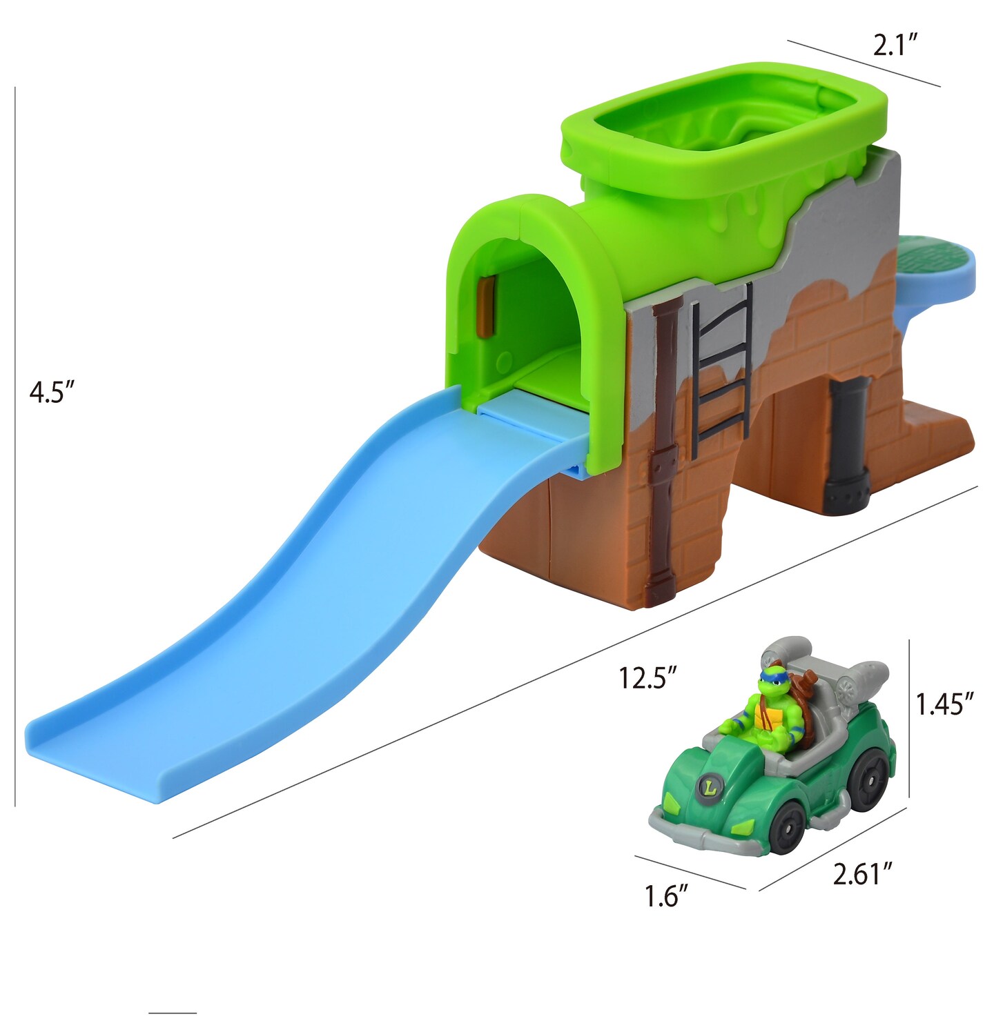 Legend Toys Teenage Mutant Ninja Turtles TMNT Mini Vehicle Playset &#x2013; Ninja Turtles Race Track &#x26; Car Adventure - Officially Licensed