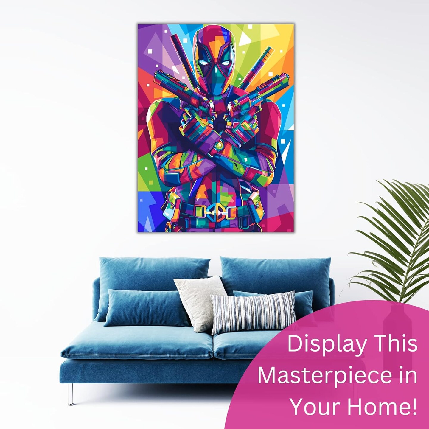 Marvel Diamond Art Kits for Adults, Deadpool 5D Diamond Painting for Adults, DIY Deadpool Wall Art Marvel Cross Stitch Gem Art, Full Round Drill 12x16in