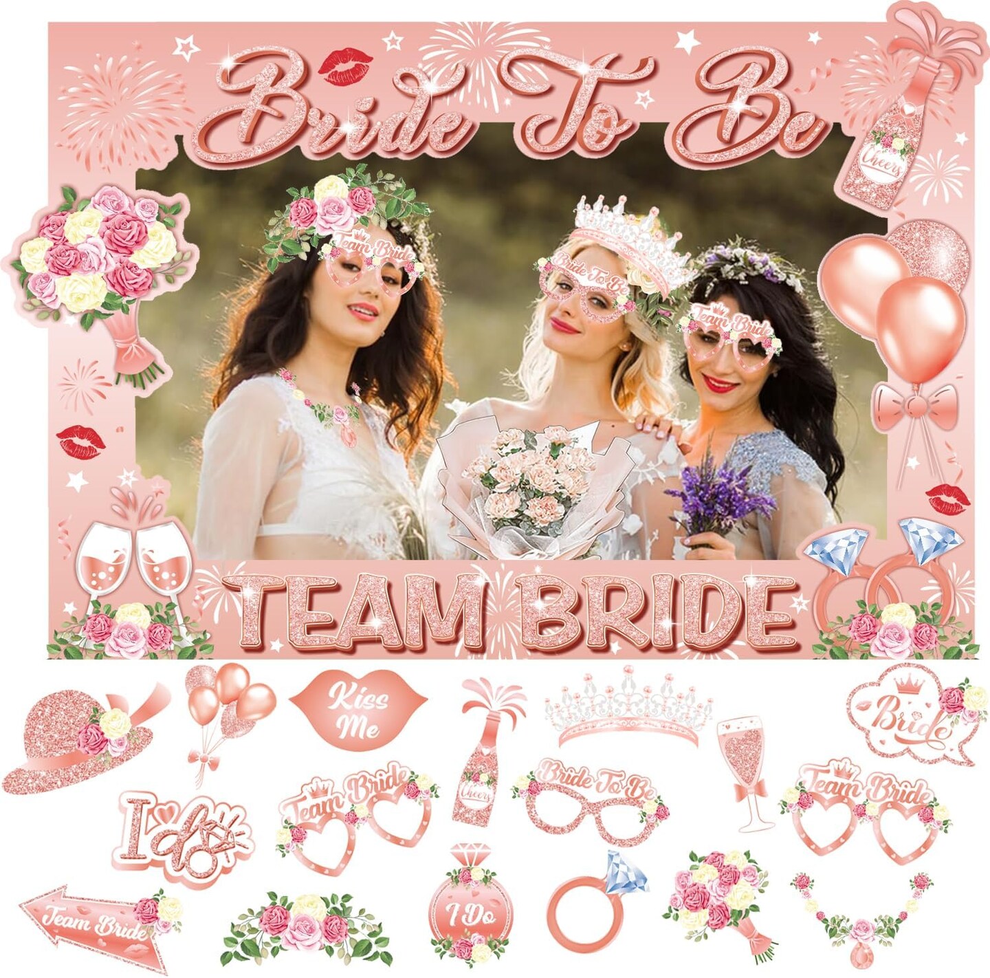 Bridal Shower Photo Booth Props, Shiny Bachelorette Party Decorations Giant Bride to Be Selfie Frame, Wedding Photo Booth Props, Rose Gold Bachelorette Party Supplies Welcome to Seller Assistant Please log in to your account to start working Log i