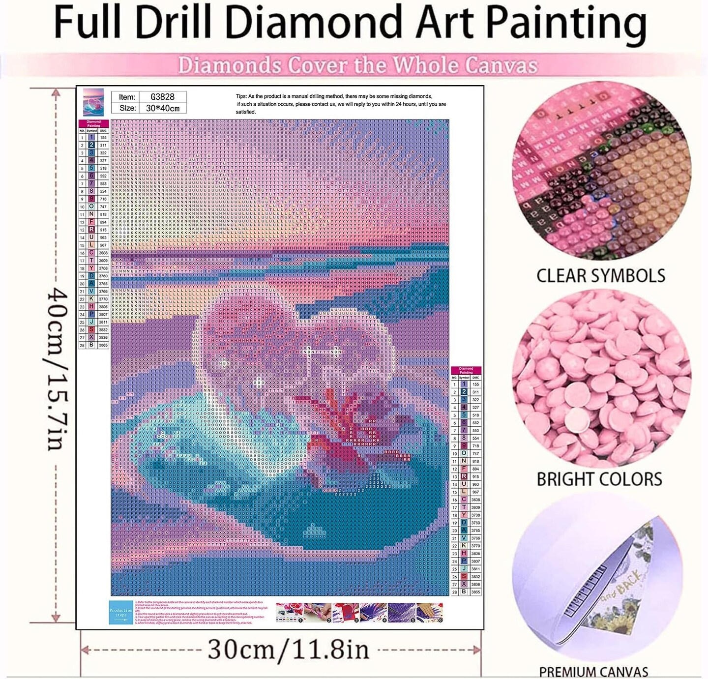 Beach Diamond Painting Kits for Adults-Diamond Art Kits for Love Heart, Gem Art Kits Beaches for Adults for Gift Home Wall Decor (16x12inch)