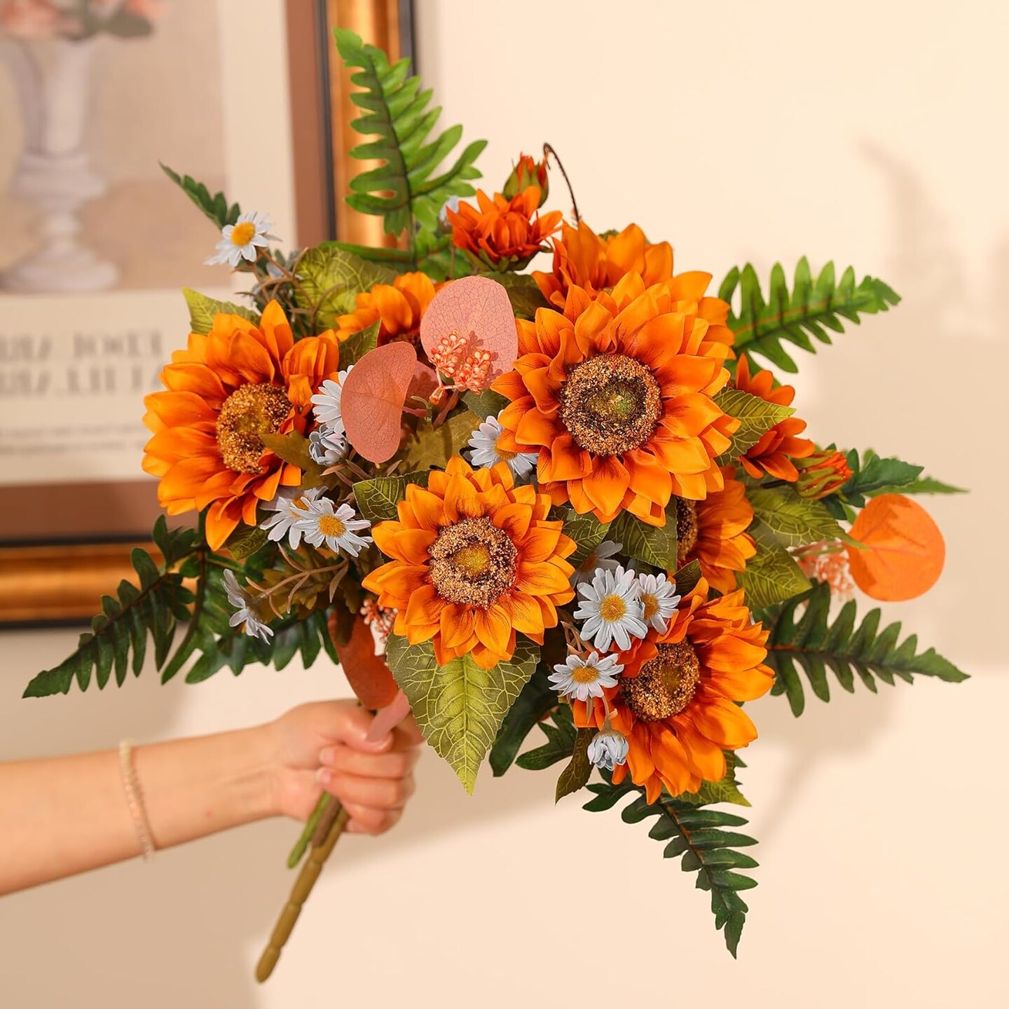 Summer Sunflowers &#x2013; 18&#x22; Yellow Artificial Flowers for Indoor &#x26; Outdoor Decor Floral Arrangements