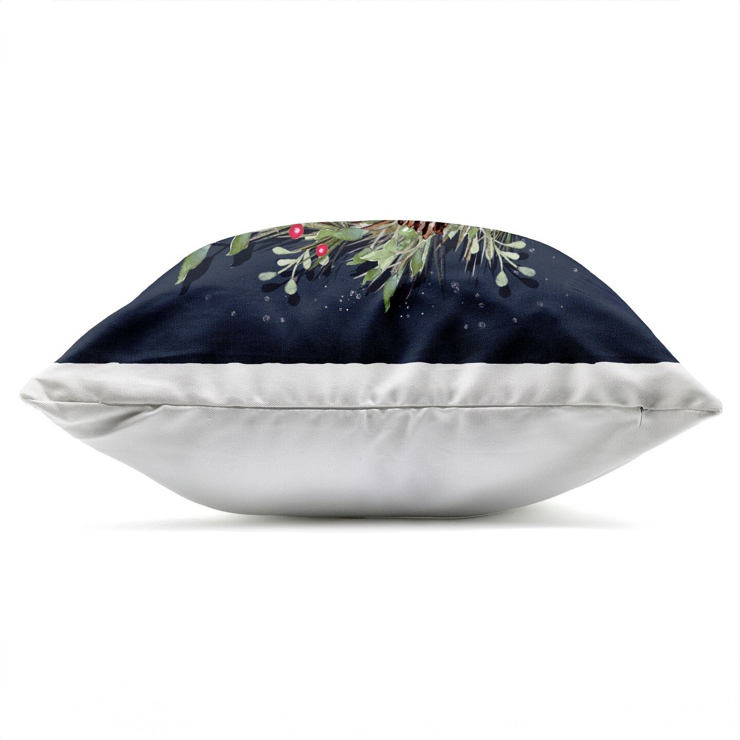 Stupell Industries Hanging Christmas Wreath with Bow Outdoor Printed Pillow design by Elizabeth Tyndall, 18 x 7 x 18