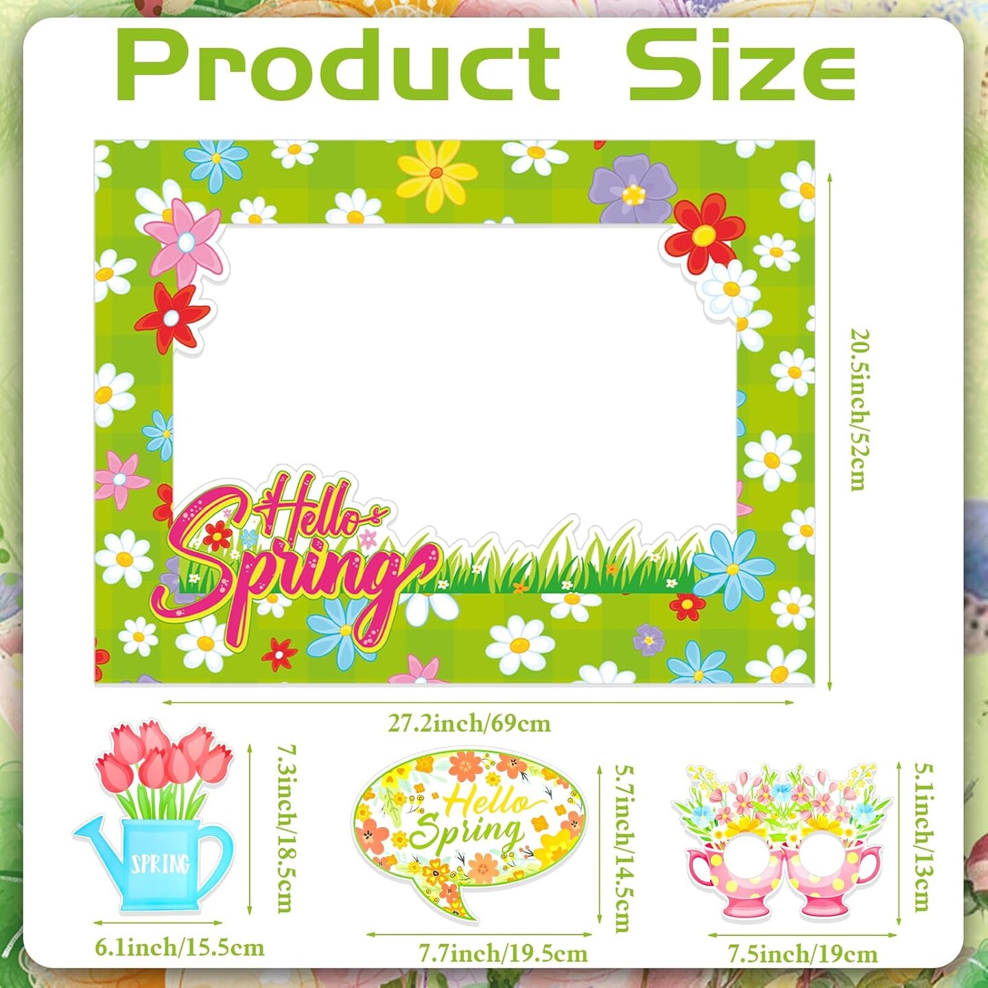 30pcs Colorful Hello Spring Photo Booth Props