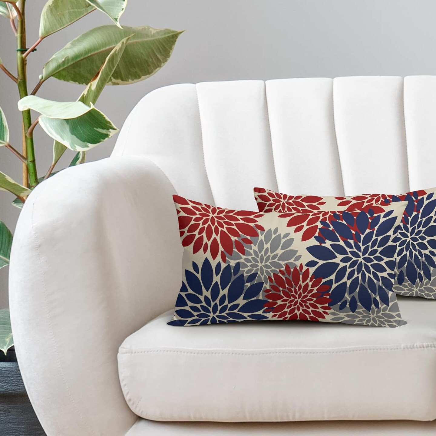 12X20 Inch Set of 2, Decorative Rectangle Throw Pillow Covers for 4th of July Decorations