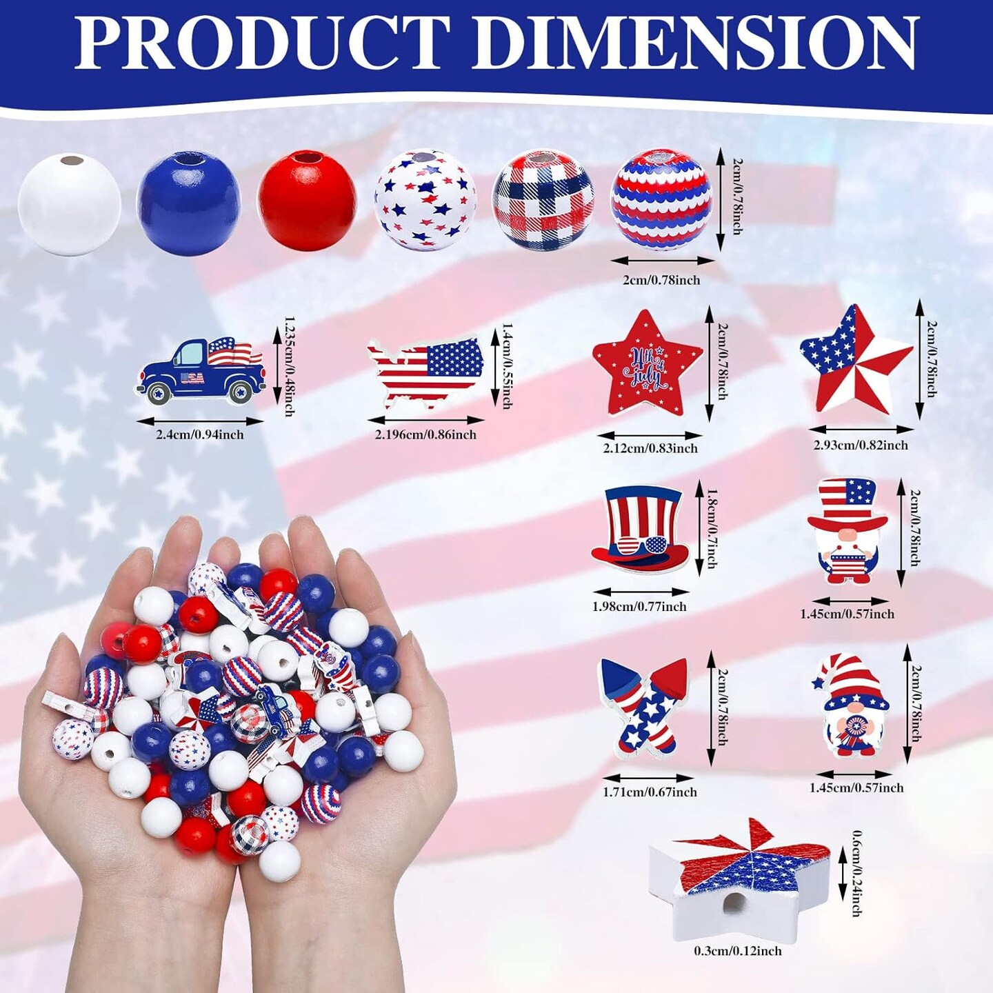 200 Pieces Memorial Day Flag Day