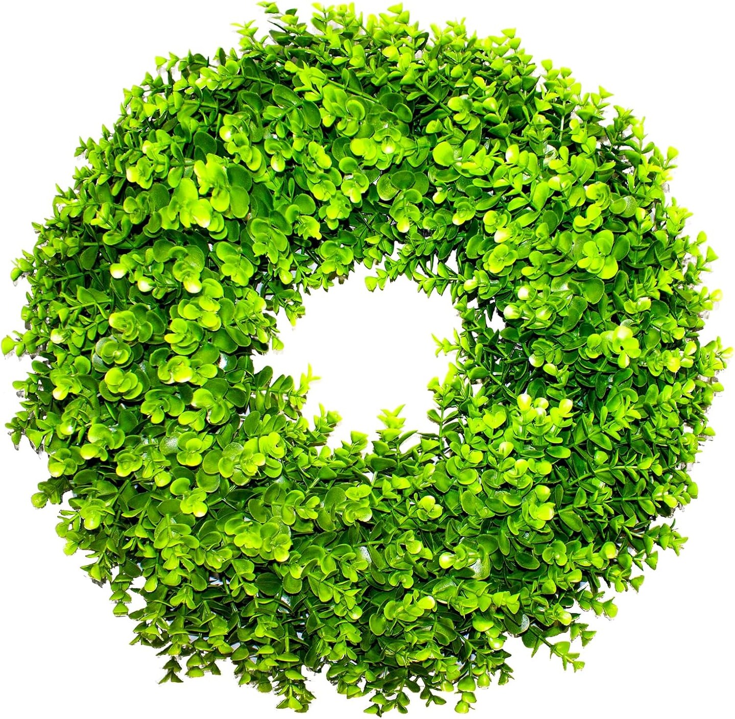 22&#x22; Boxwood Wreath for Front Door &#x2013; Summer Farmhouse Wreath for Indoor and Outdoor Decor