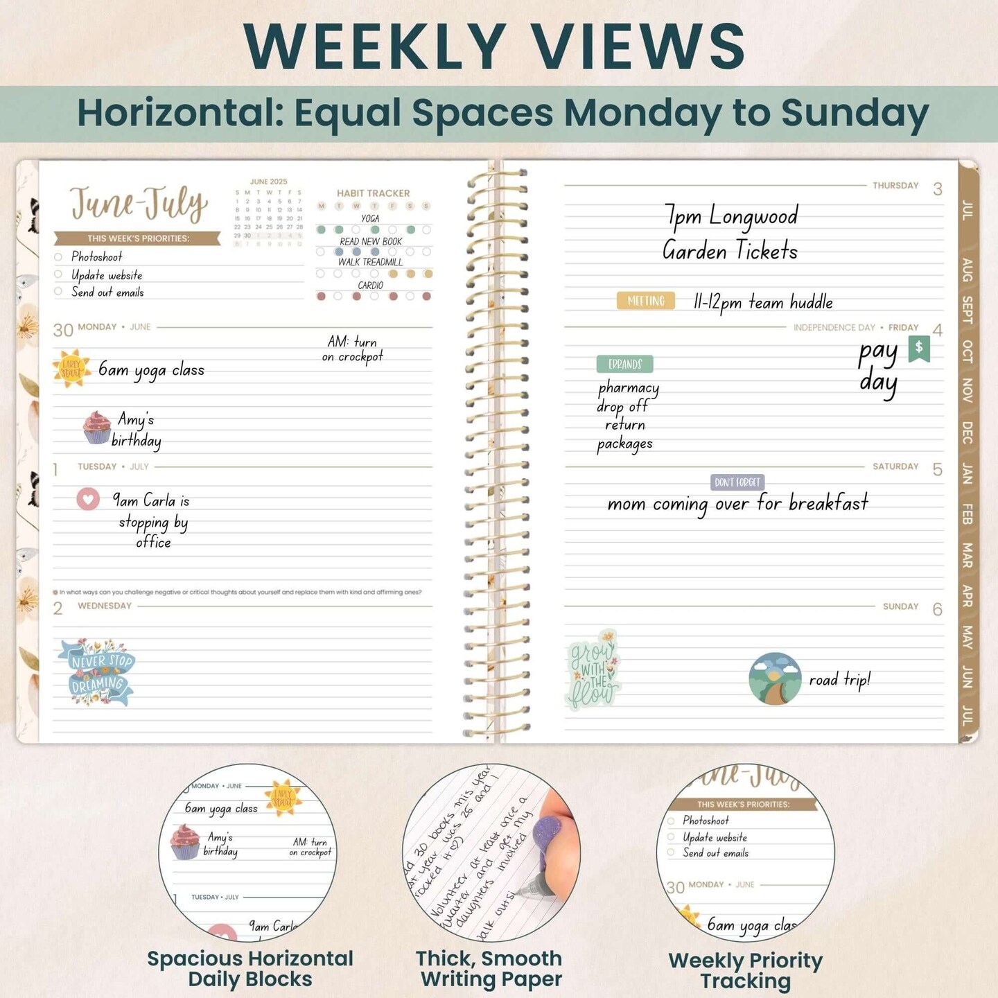 bloom daily planners 2025-26 Academic Planner, Soft Cover, 8.5&#x22; x 11&#x22;, Butterfly Garden