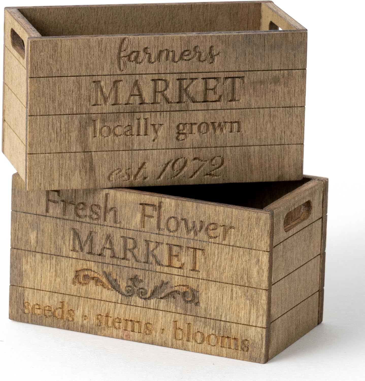 2.2 × 1.2 × 1.2 Inch Miniature Rustic Farmhouse Crate – 1:12 Scale Wooden Crate for Mini Farmhouse Scenes, Fairy Gardens, Tiered Tray Décor, and Shelf Display Accessories