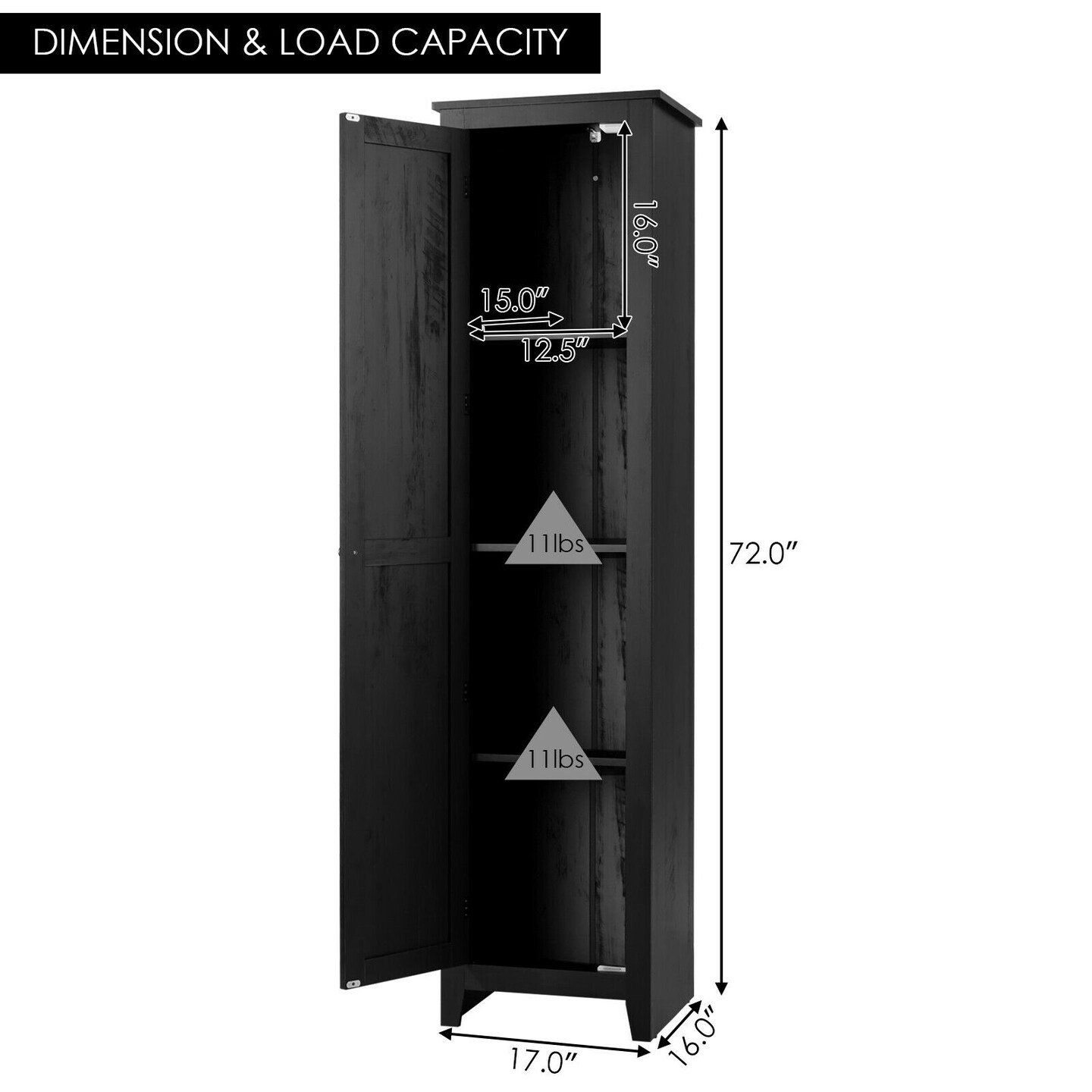 MDF Linen Tower Bathroom Storage Cabinet with 4 Shelves