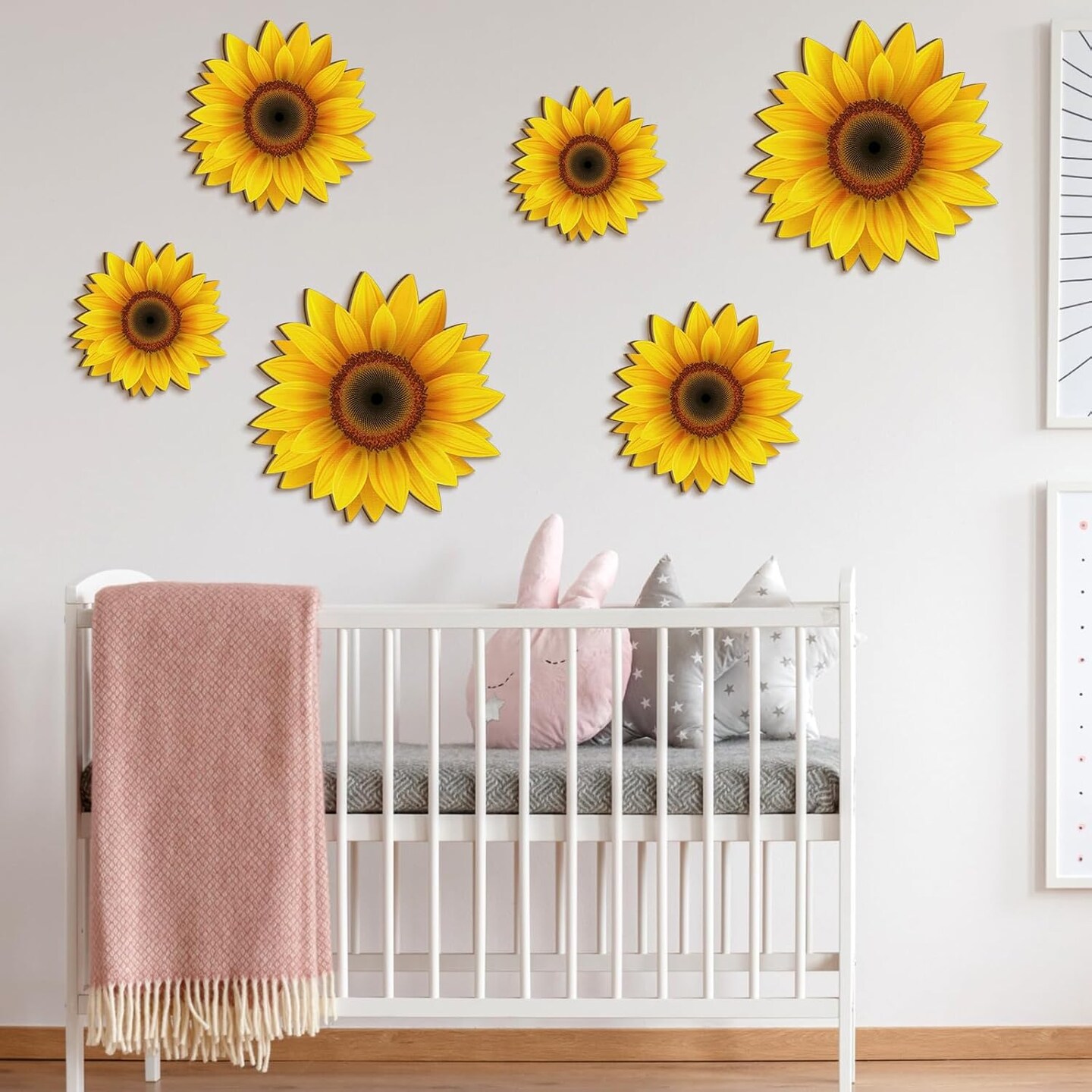 Summer 6 Pcs Sunflower Wall Decor &#x2013; Wooden Sunflower Wall Art and Hanging Signs for Home, Kitchen, and Porch Decoration