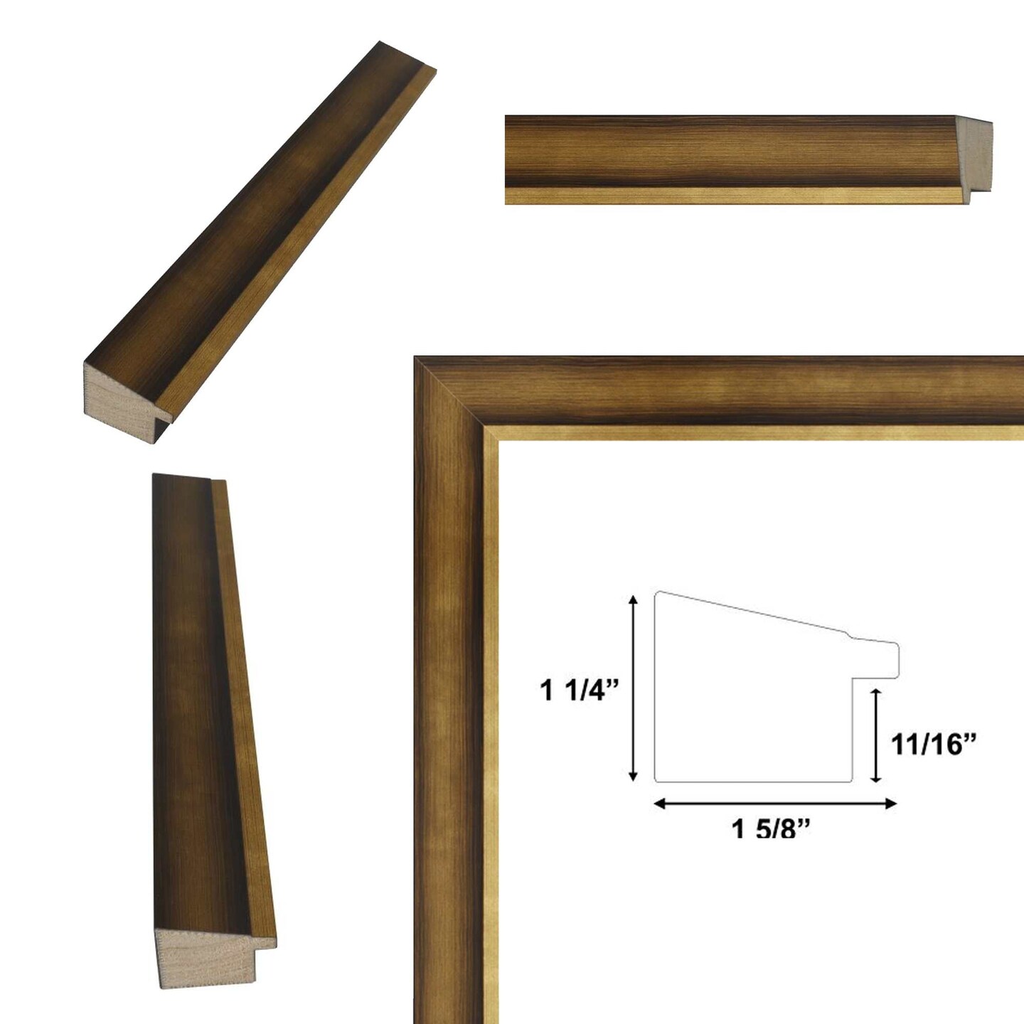 Industrial Gold Metal Slope Picture Frame 20x24 frame