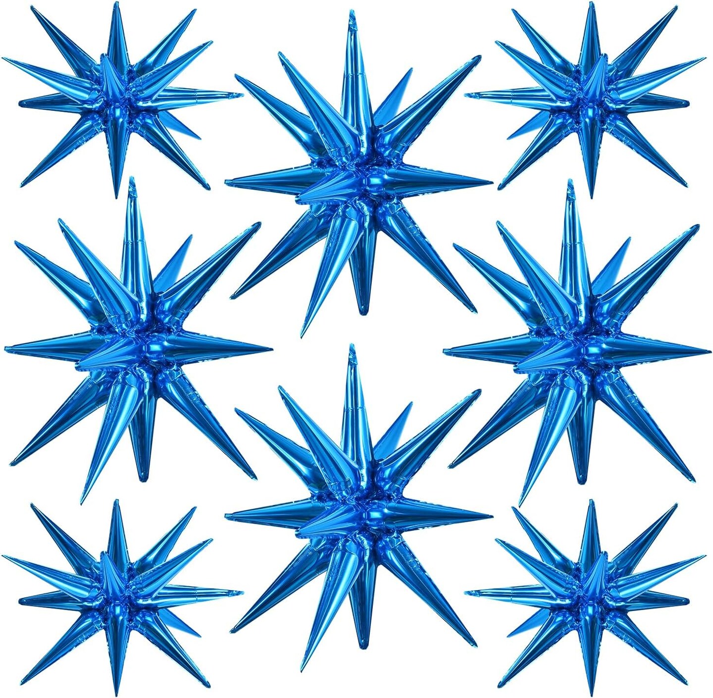 8 Pcs Blue Star Foil Balloons - Large Star Mylar Balloons for Party Backdrop - Christmas, New Year, Birthday, Wedding, Baby Shower, Anniversary, Photo Booth Supplies