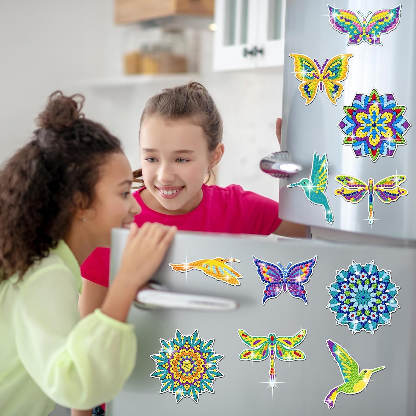16 Pcs Spring Diamond Art Painting Magnet Kits