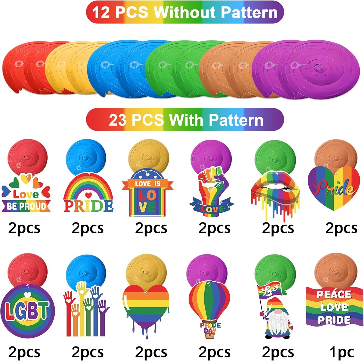 35 Pcs Gay Pride Decorations Hanging Swirls - Love is Love Pride Hanging Decorations LGBT Rainbow Pride Party Decoration Swirls, NO-DIY Gay Pride & LGBTQ Party Decorations Supplies