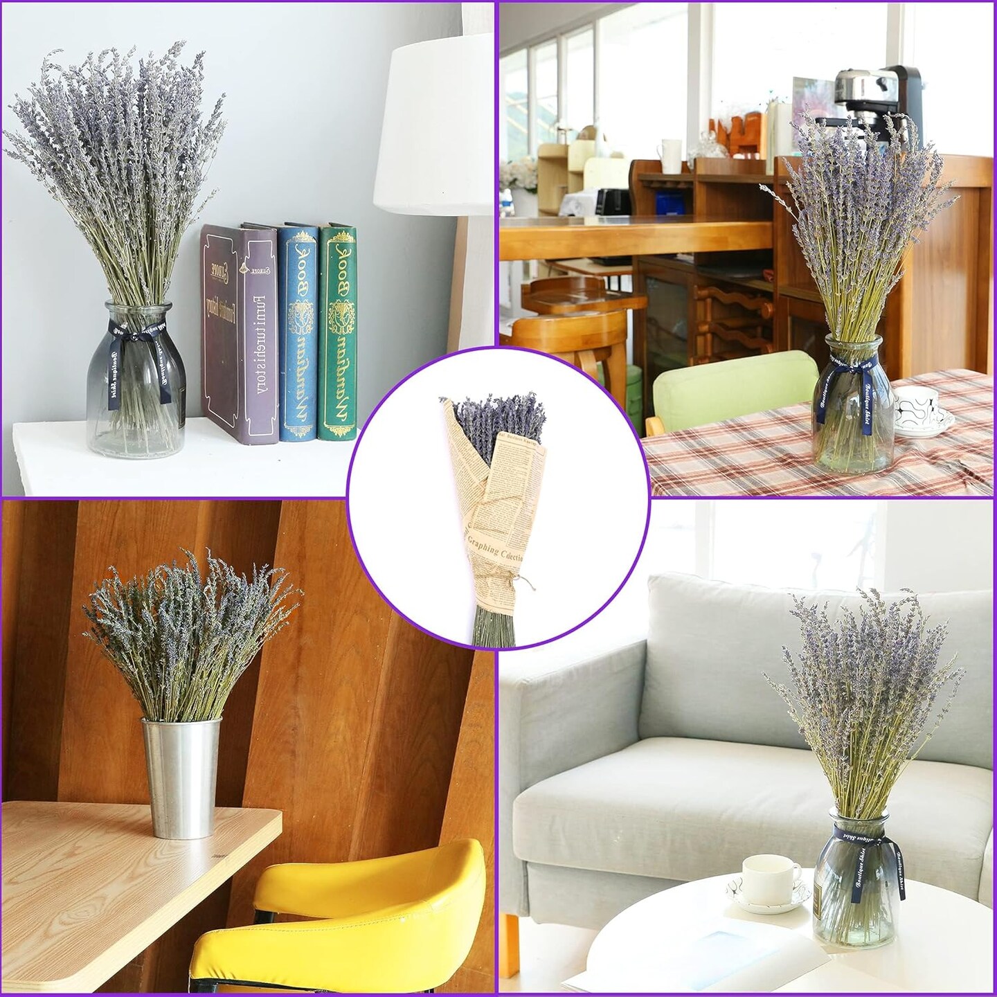 Dried Lavender Flowers Bundles 100% Natural Real Dry Flower for Home Decorations,Home Fragrance 350+ Stems