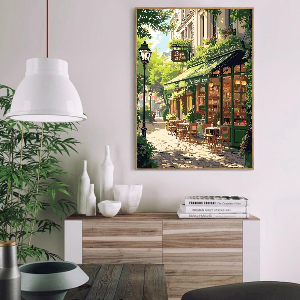 Paint by Numbers Kit for Adults, Easy Street Cafe