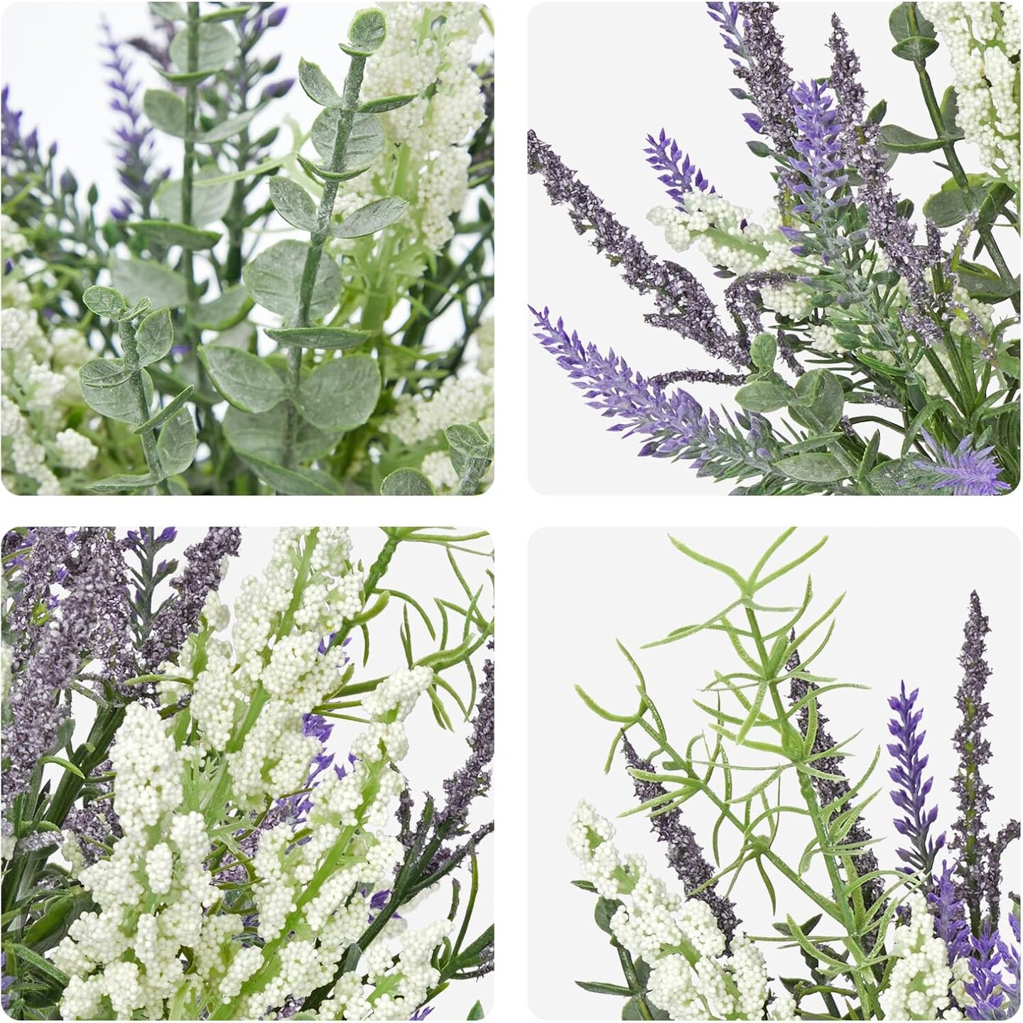 3 Bundles Fake Flowers Artificial Lavender Stems Bouquet Faux Plastic Purple Dried Lavender Flowers Plants for Vase DIY Wedding Floral Arrangement Home Table Centerpieces Indoor Outdoor Decor