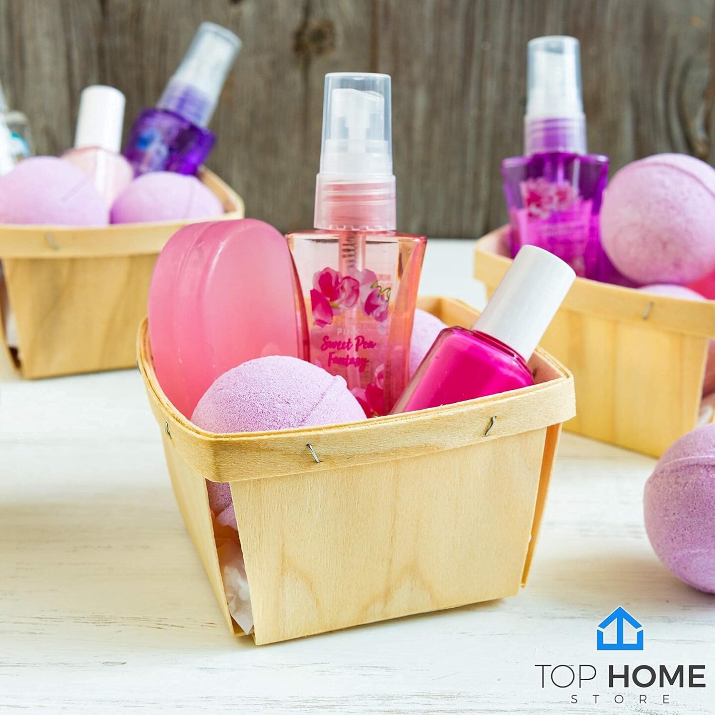 4” Square Vented Wood Boxes For Fruit Crafts, and Decor