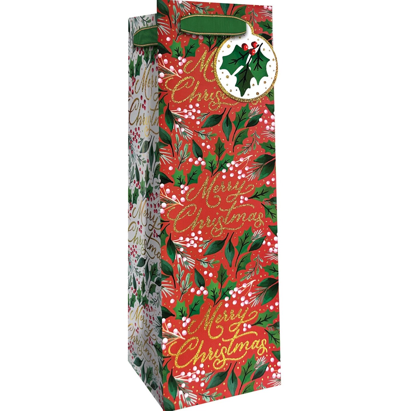 Pack/6: Merry Christmas Wine Bag - 4-1/2 x 4-1/2 x 14&#x22;