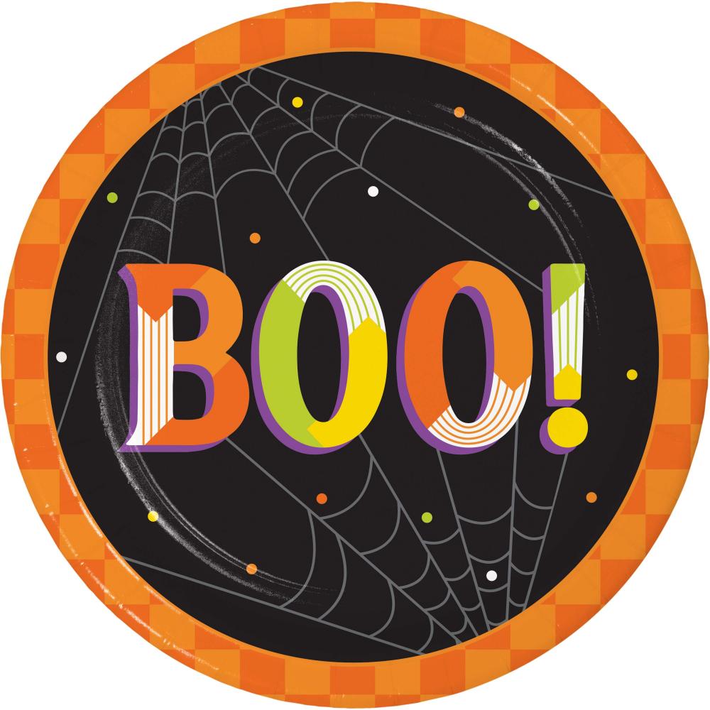 96 pc Bulk Retro Halloween Paper Dessert Plate