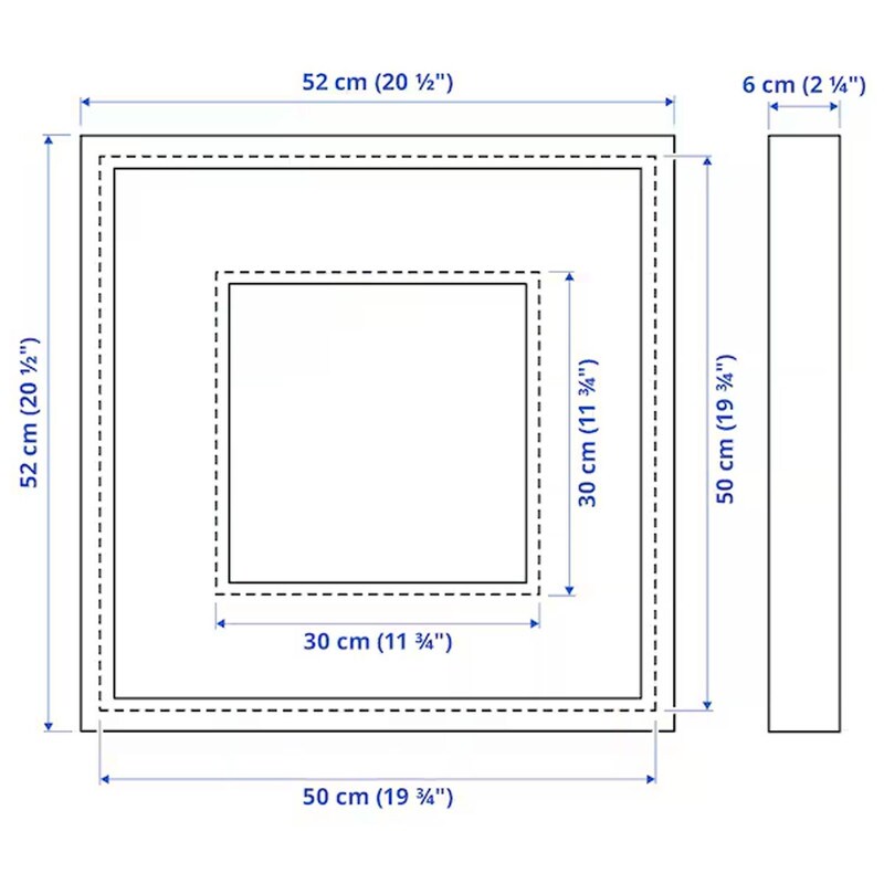 Square Photo Frame White 19 &#xBE;x19 &#xBE;&#x22;