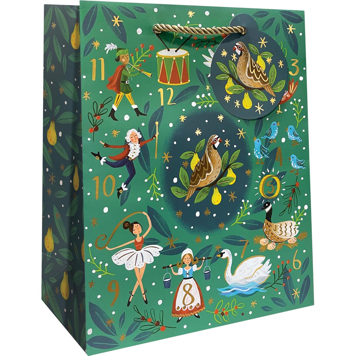 Pack/6: 12 Days Gift Bag - 8 x 4 x 10&#x22;