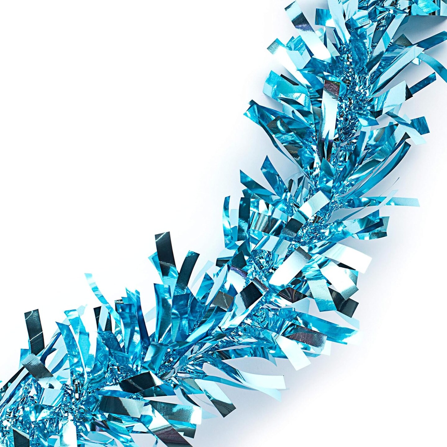 Light Blue Metallic Tinsel Twist Garland for Party Decorations