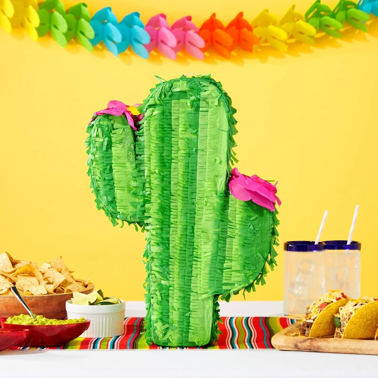 Cactus Pinata for Kids Birthday, Baby Shower, Cinco de Mayo, Mexican Fiesta Party Decorations (Small, 16.5 x 11.5 x 3 In)